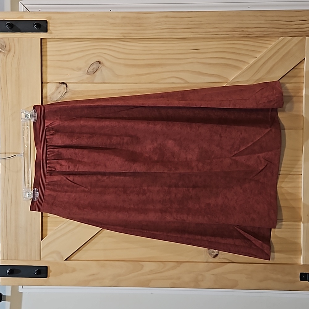 NOS | Vintage Faux Suede Sagamore Way Skirt | See Measurements